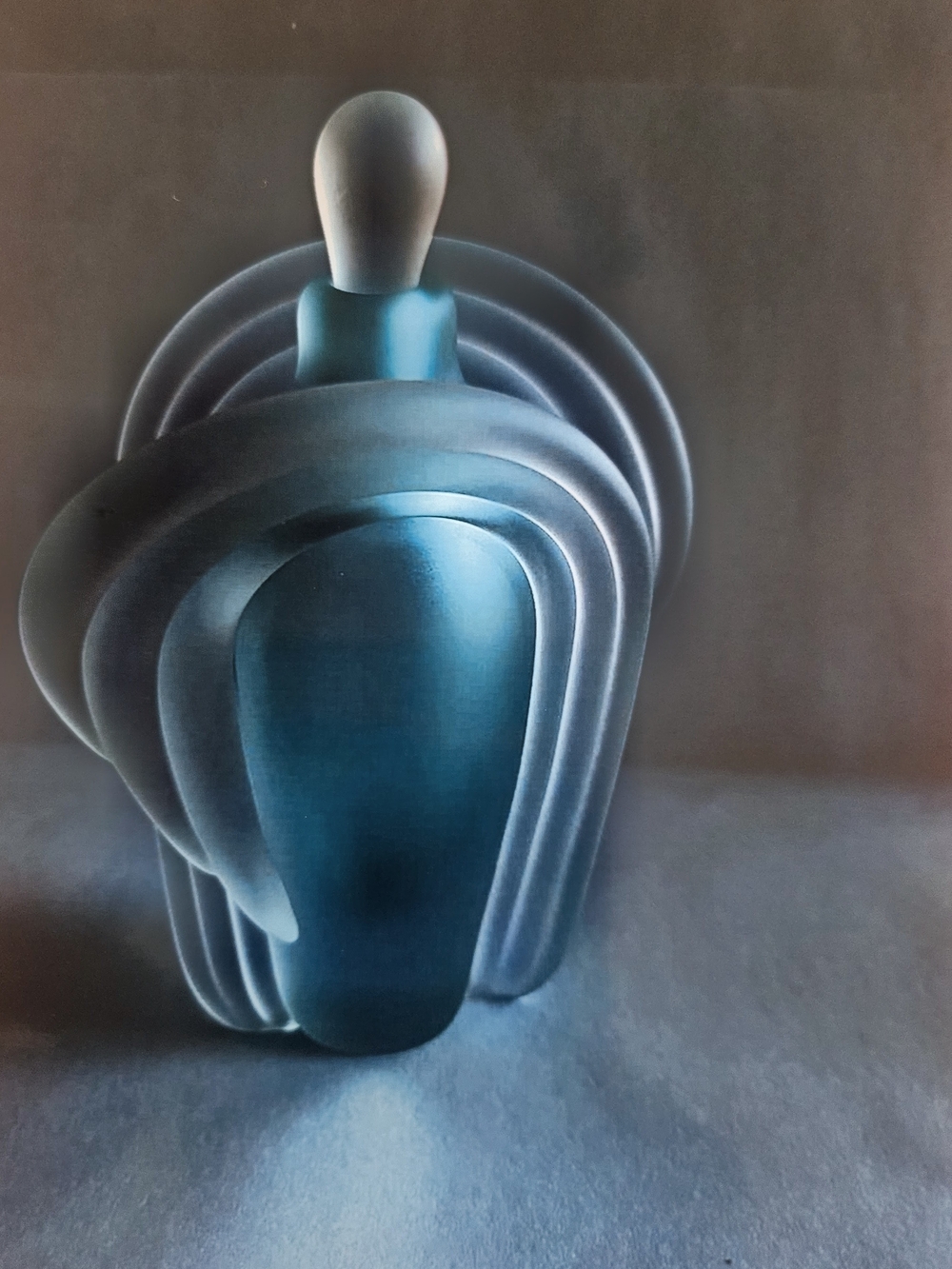 Blue Sculptural Perfume Bottle Art Print